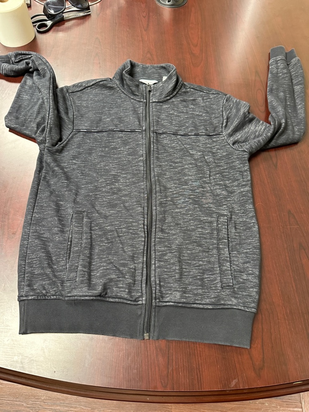 Calvin Klein Men's Charcoal Heather Zip-Up Jacket